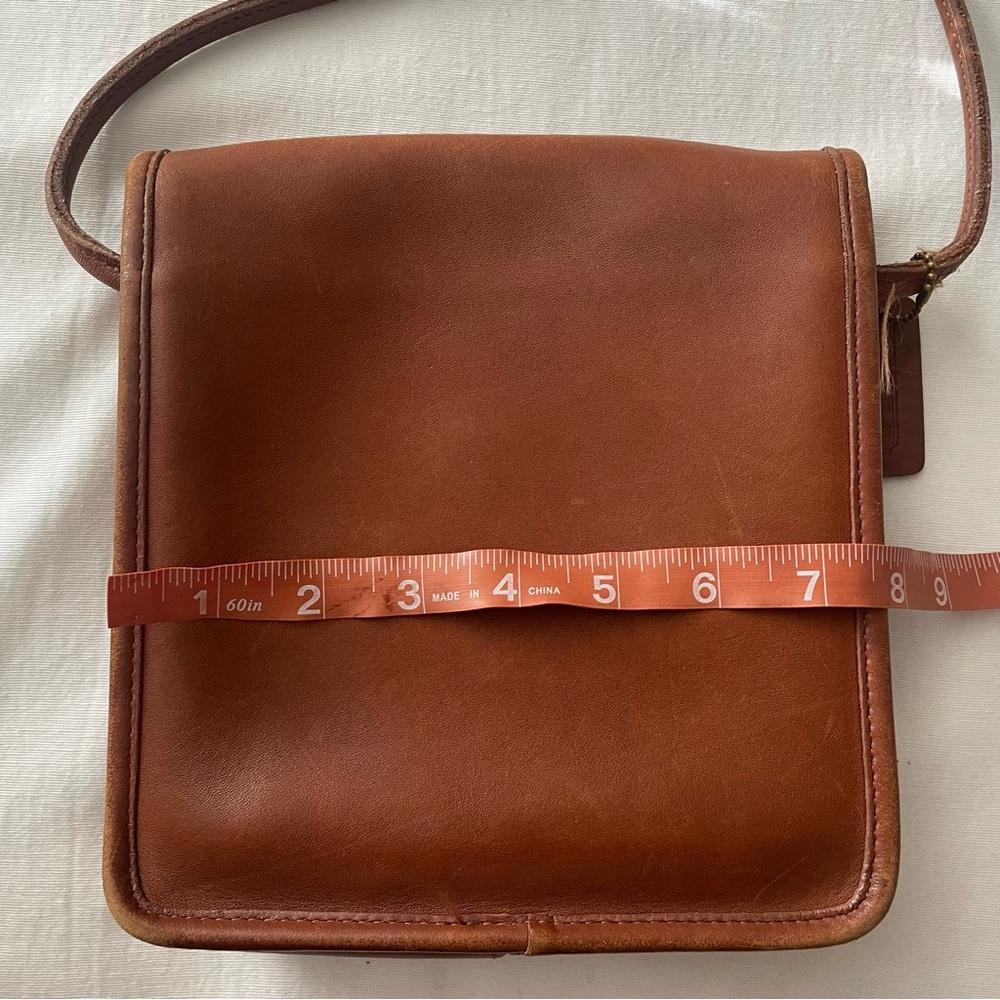 Vintage COACH Crossbody Shoulder Bag Glovetanned Leather Turnlock Charm Brown - Picture 7 of 12